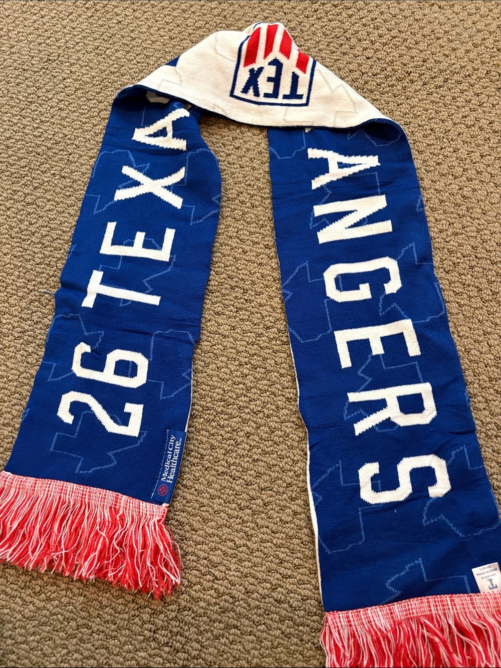 Texas Rangers Blue and White Game Day Knit Scarf